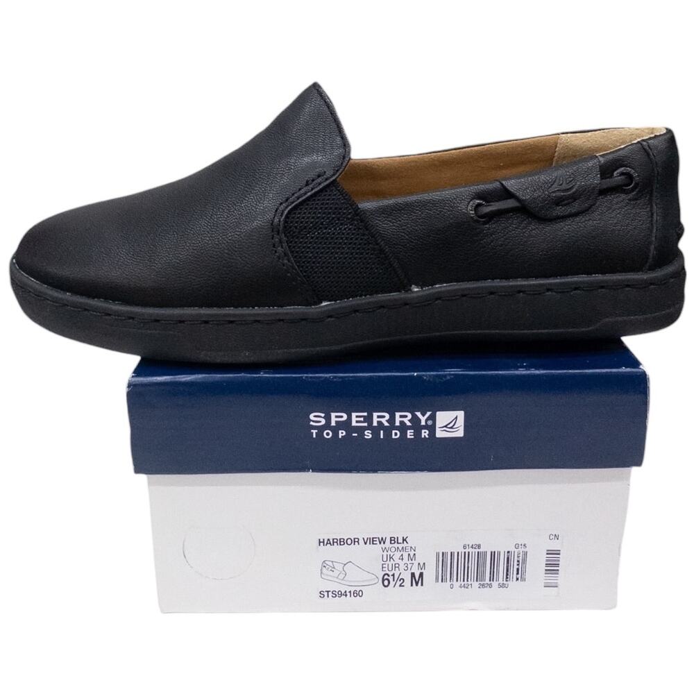Sperry Harbor View Loafer Boat Shoes Women's size 6.5 Black